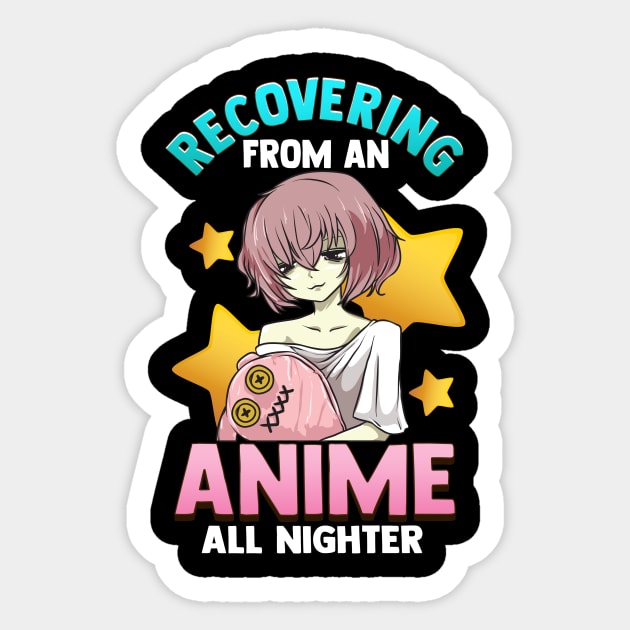 Funny Recovering From An Anime All Nighter Girl Sticker by theperfectpresents